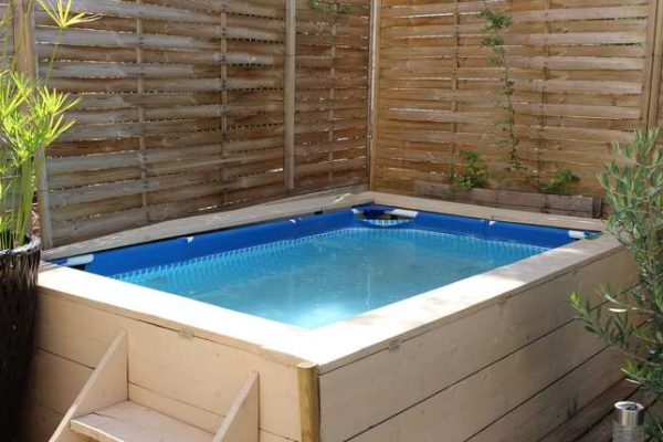 mini piscine hors sol bois jardin